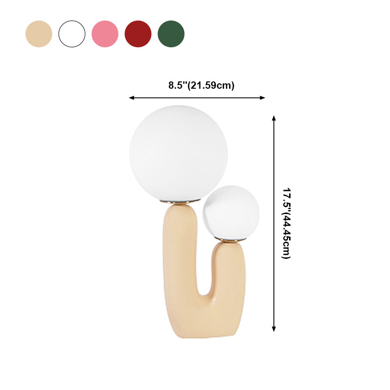 Sfera lampada da tavolo notturna in vetro contemporaneo 2 comodini leggeri per camera da letto
