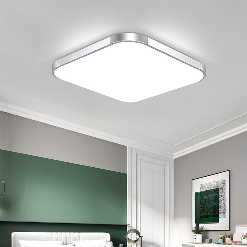 Lámpara de techo LED con forma geométrica, montaje empotrado de 1 luz de aluminio moderno para estudio de dormitorio
