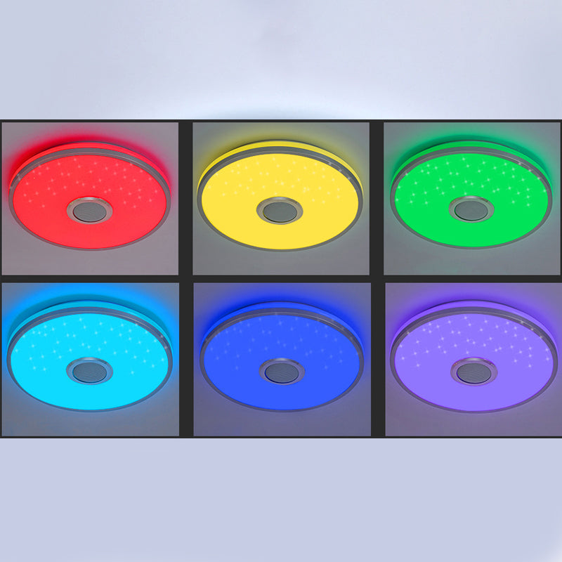 Plafonnier intelligent de forme ronde, moderne, en fer, 1 lumière, encastré, pour étude