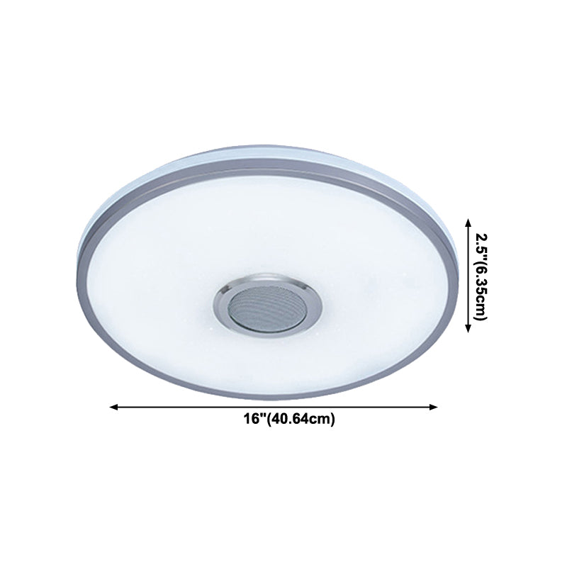 Plafonnier intelligent de forme ronde, moderne, en fer, 1 lumière, encastré, pour étude