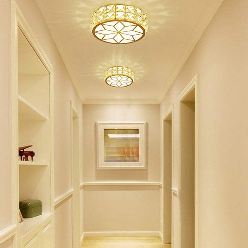 Geometric Ceiling Lamp Modern Iron 1 Light Flush Mount with Hole 2-3.5'' Dia for Aisle
