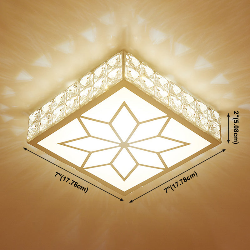 Geometric Ceiling Lamp Modern Iron 1 Light Flush Mount with Hole 2-3.5'' Dia for Aisle