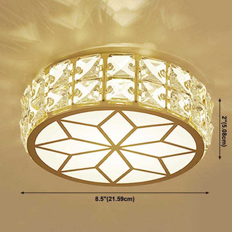 Geometric Ceiling Lamp Modern Iron 1 Light Flush Mount with Hole 2-3.5'' Dia for Aisle