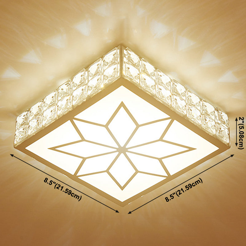 Geometric Ceiling Lamp Modern Iron 1 Light Flush Mount with Hole 2-3.5'' Dia for Aisle