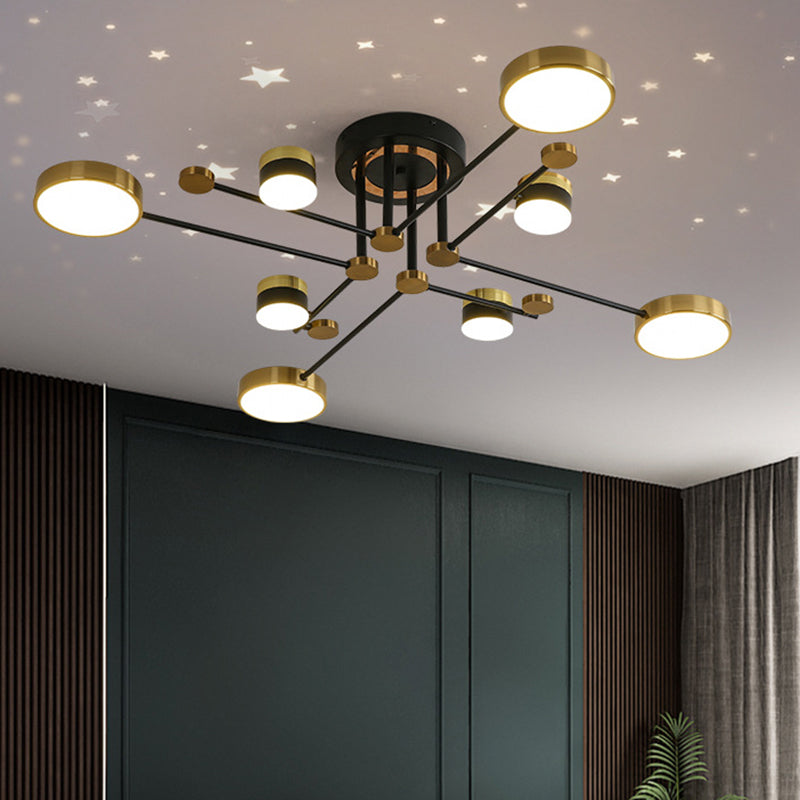 Modern Circular Shape LED Ceiling Lamp Iron Flush Mount for Living Room