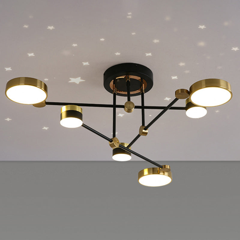 Modern Circular Shape LED Ceiling Lamp Iron Flush Mount for Living Room