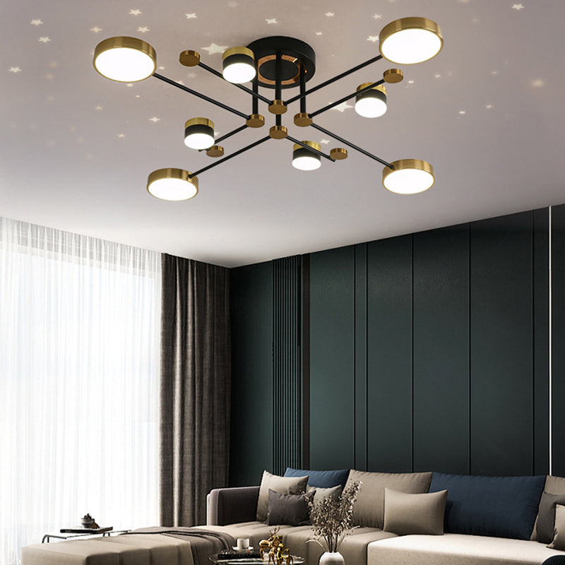 Modern Circular Shape LED Ceiling Lamp Iron Flush Mount for Living Room