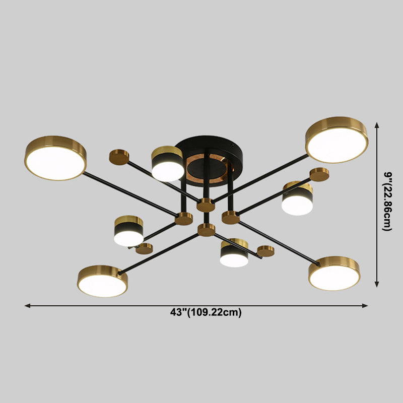 Modern Circular Shape LED Ceiling Lamp Iron Flush Mount for Living Room