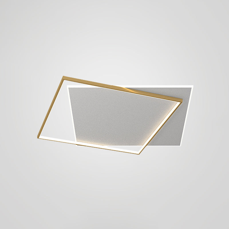 Modern Minimalist LED Ceiling Light Lacquered Iron Square Flush Mount with Acrylic Shade