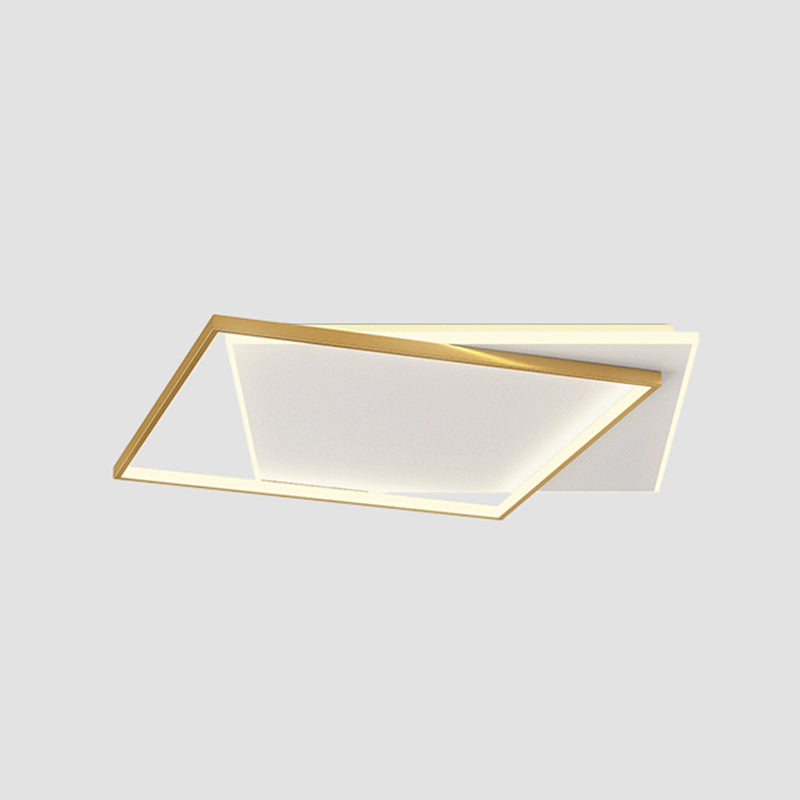 Modern Minimalist LED Ceiling Light Lacquered Iron Square Flush Mount with Acrylic Shade