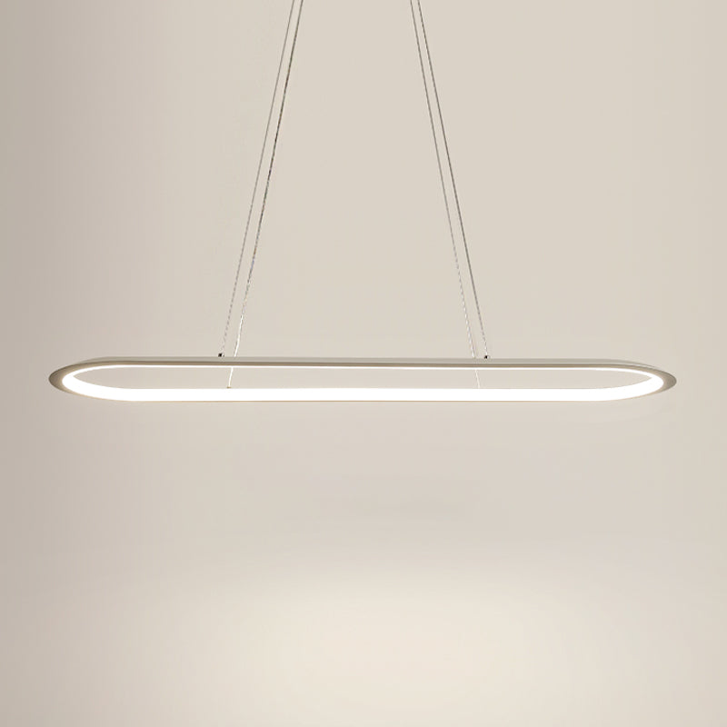 1 Light Oval Island Lights Contemporary Metal Island Lighting Ideas for Kitchen