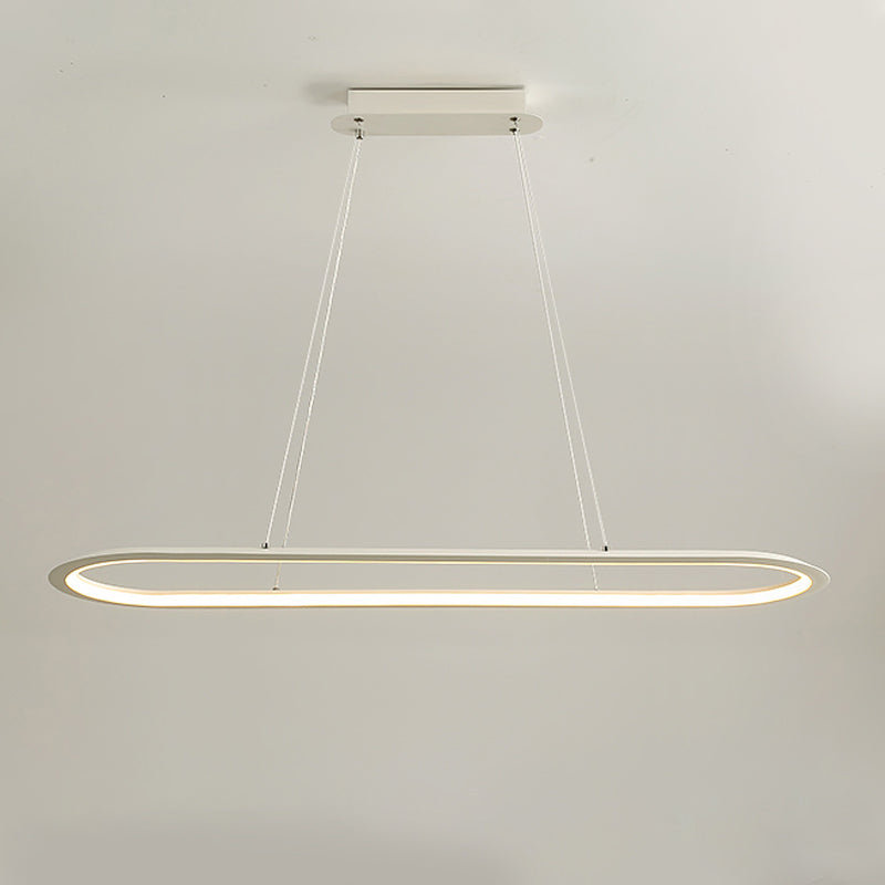 1 Light Oval Island Lights Contemporary Metal Island Lighting Ideas for Kitchen