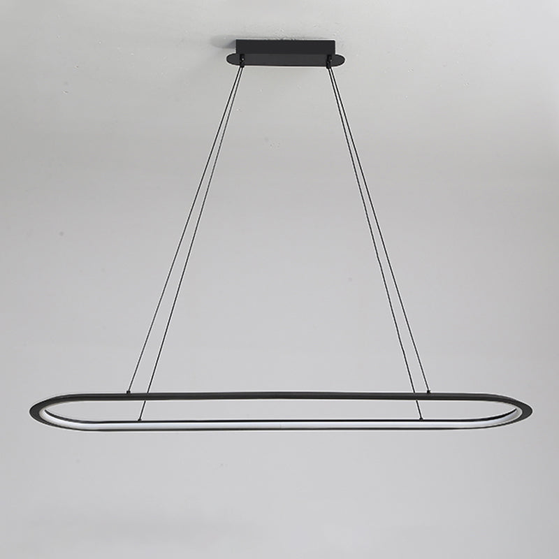 1 Light Oval Island Lights Contemporary Metal Island Lighting Ideas for Kitchen