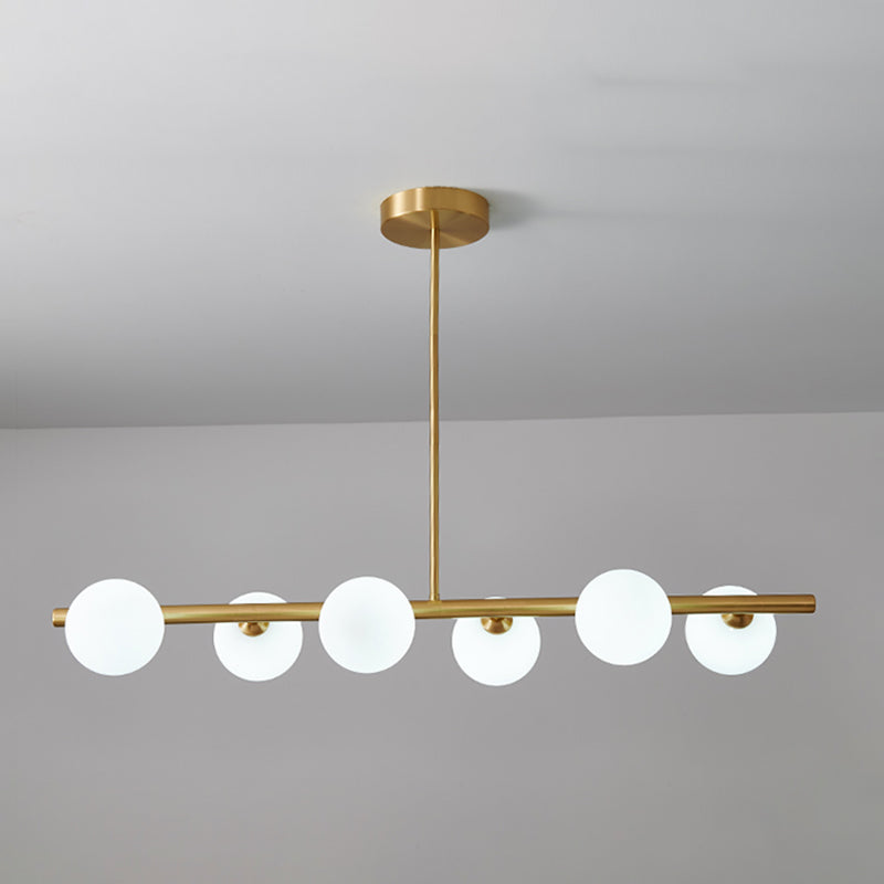 Modern Style Spherical Shape Island Lights Glass Island Lighting in Gold