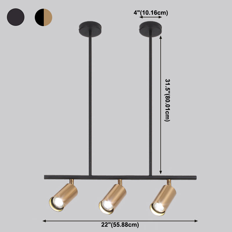 Cylinder Island Lights Contemporary Metal Island Lighting Fixture for Kitchen