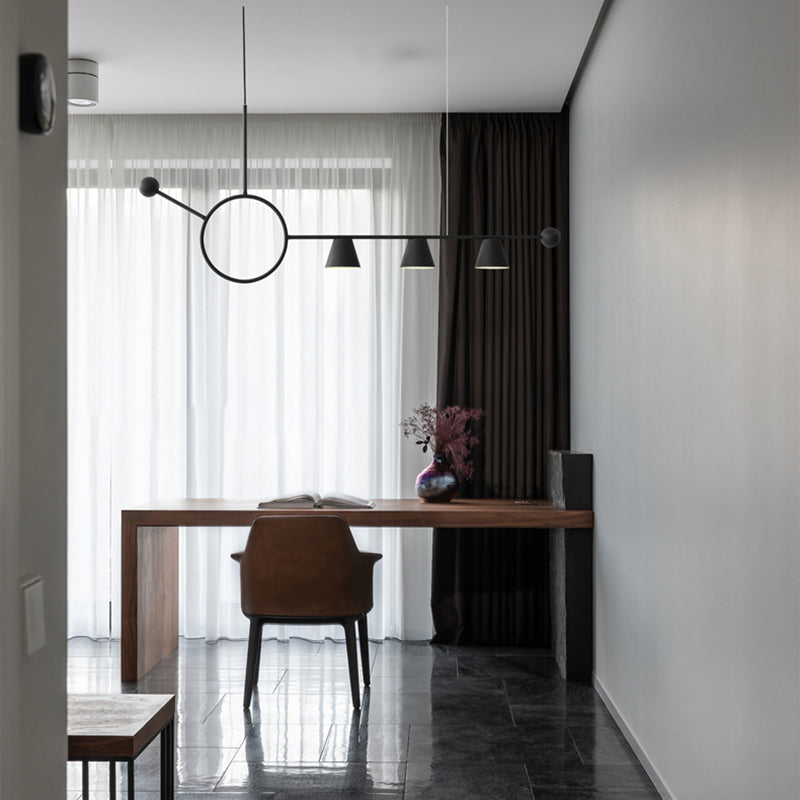 3 luces de la isla de cono de luz accesorios de iluminación de isla de metal contemporáneo