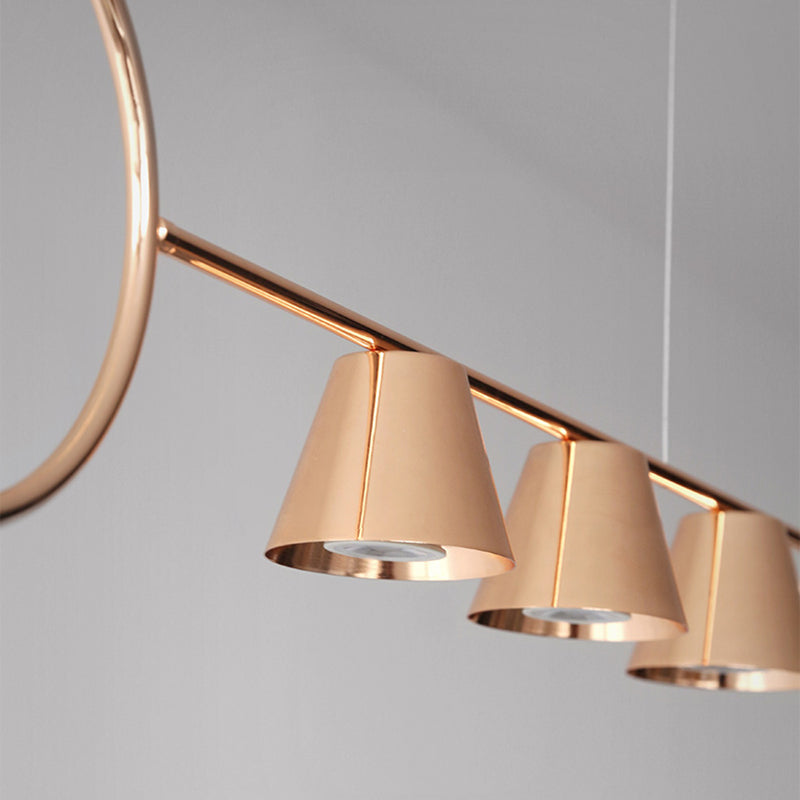 3 luces de la isla de cono de luz accesorios de iluminación de isla de metal contemporáneo