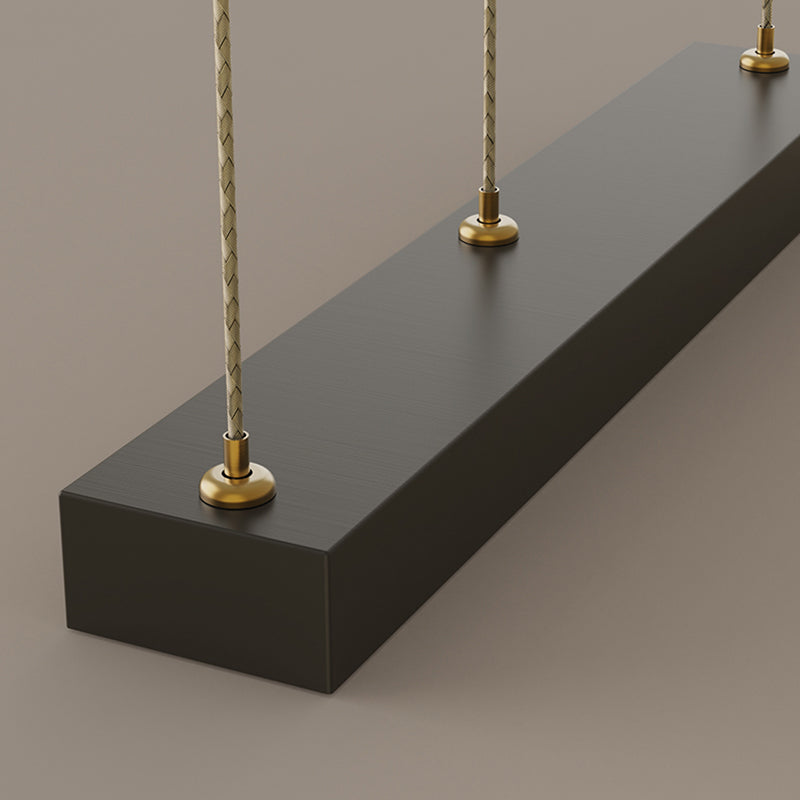 Geometric Island Lights Contemporary Metal Island Lighting in Black and Gold