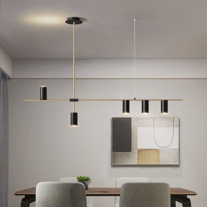 Contemporary Cylinder Island Lights Metal Island Pendant Fixture for Kitchen