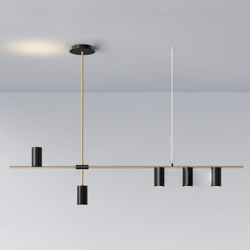 Contemporary Cylinder Island Lights Metal Island Pendant Fixture for Kitchen