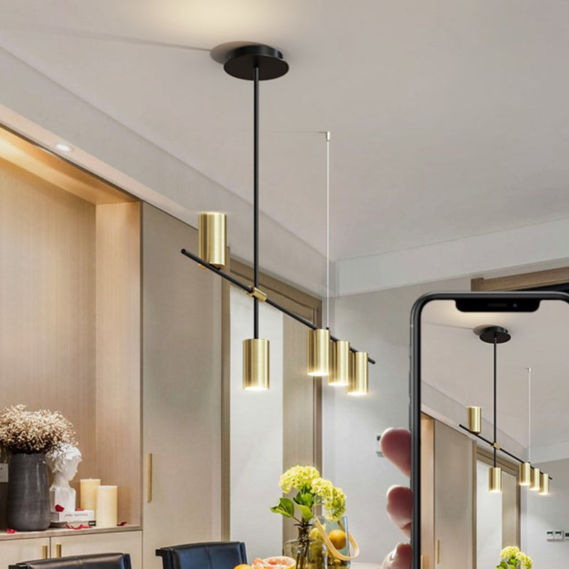 Contemporary Cylinder Island Lights Metal Island Pendant Fixture for Kitchen