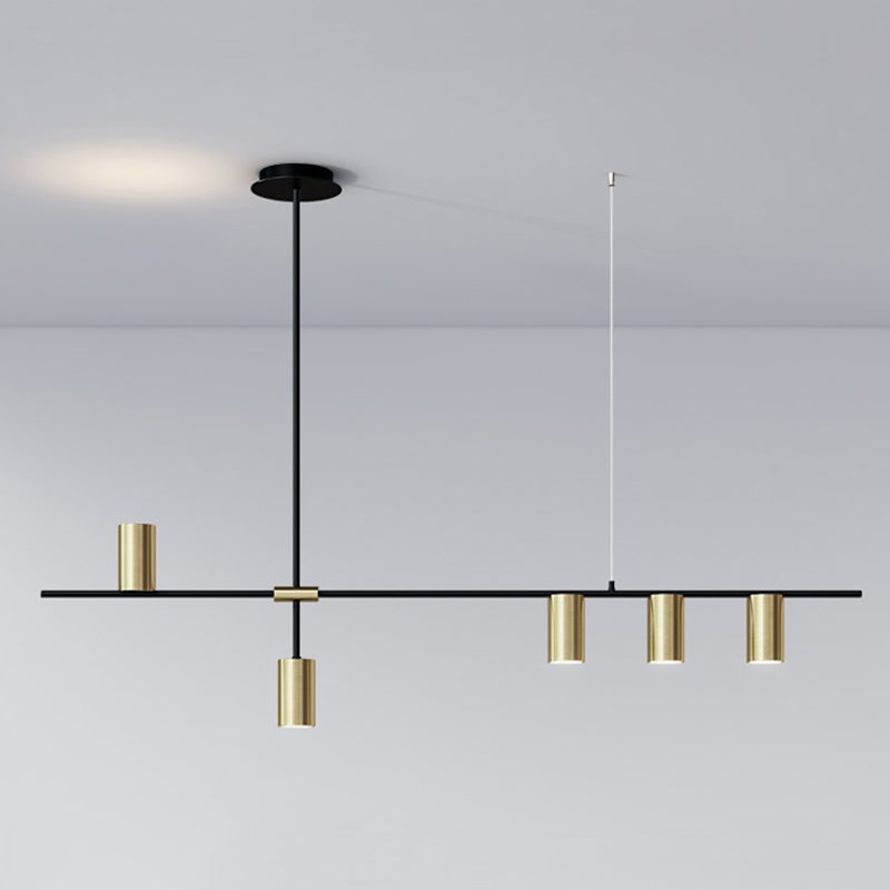 Contemporary Cylinder Island Lights Metal Island Pendant Fixture for Kitchen