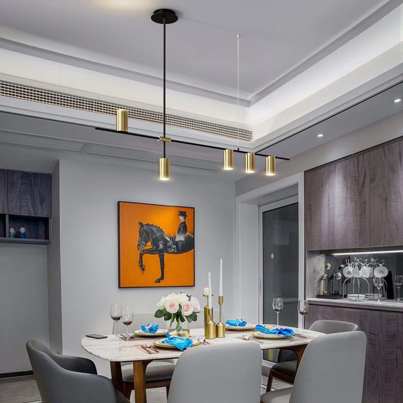 Contemporary Cylinder Island Lights Metal Island Pendant Fixture for Kitchen