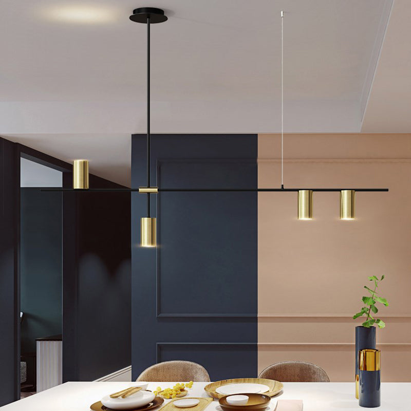 Contemporary Cylinder Island Lights Metal Island Pendant Fixture for Kitchen