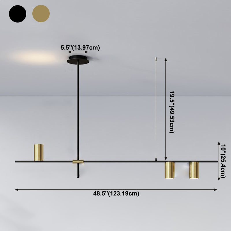 Contemporary Cylinder Island Lights Metal Island Pendant Fixture for Kitchen