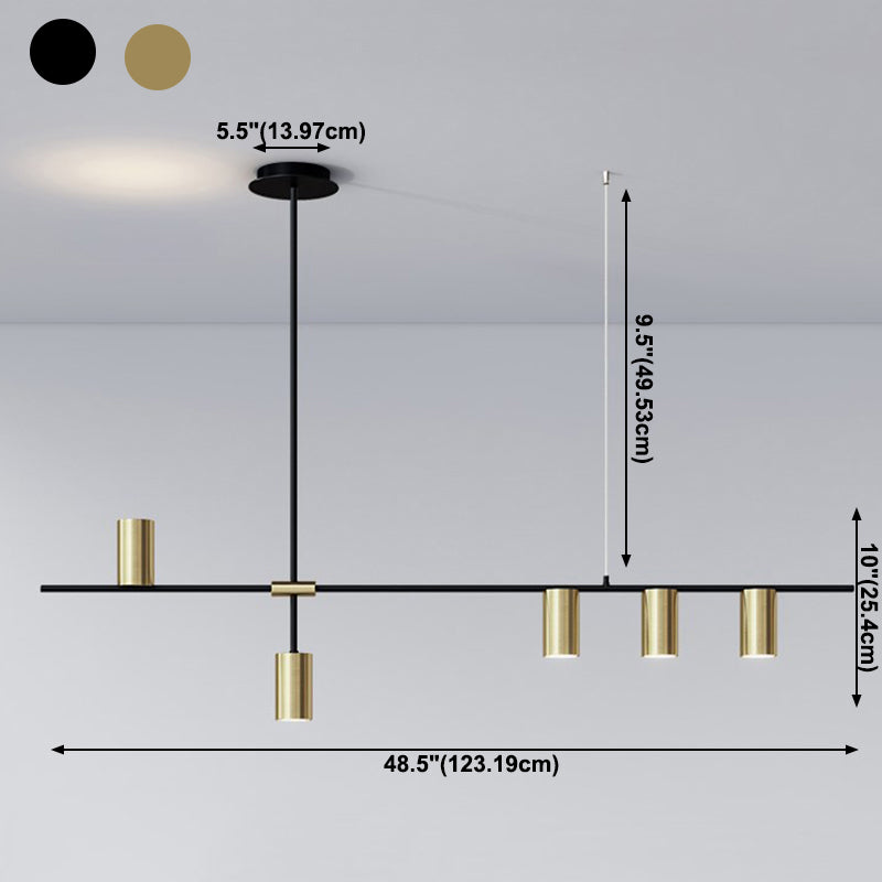 Contemporary Cylinder Island Lights Metal Island Pendant Fixture for Kitchen