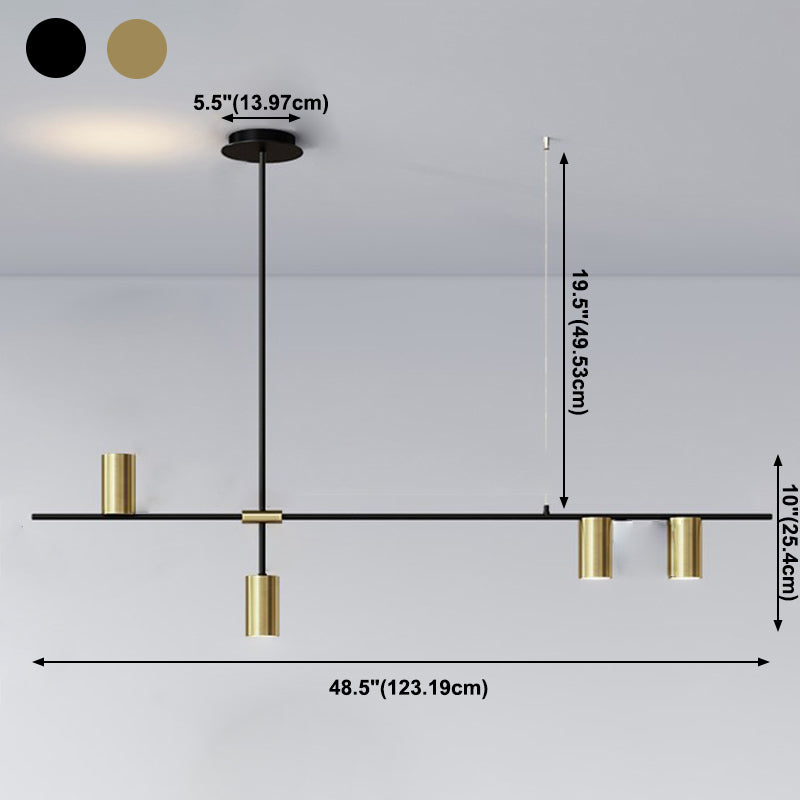 Contemporary Cylinder Island Lights Metal Island Pendant Fixture for Kitchen