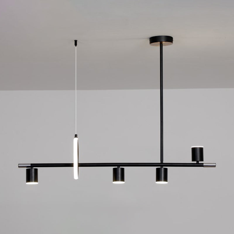 Cylinder Island Lighting Contemporary Metal Island Lighting Fixture for Kitchen