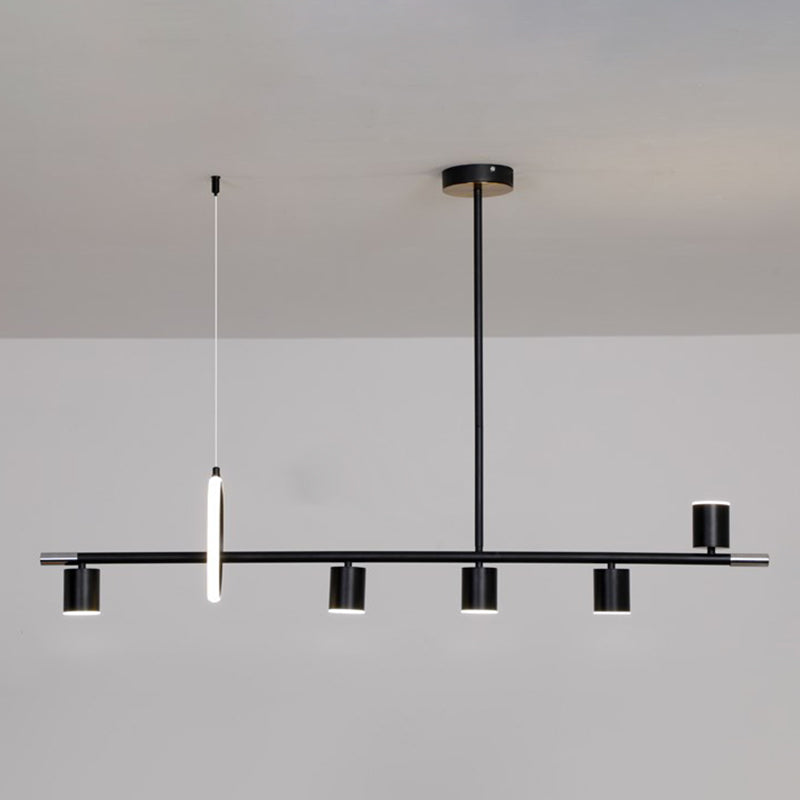 Cylinder Island Lighting Contemporary Metal Island Lighting Fixture for Kitchen