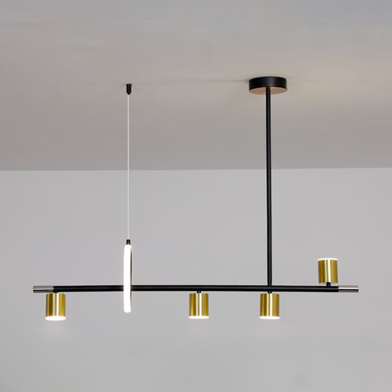 Cylinder Island Lighting Contemporary Metal Island Lighting Fixture for Kitchen