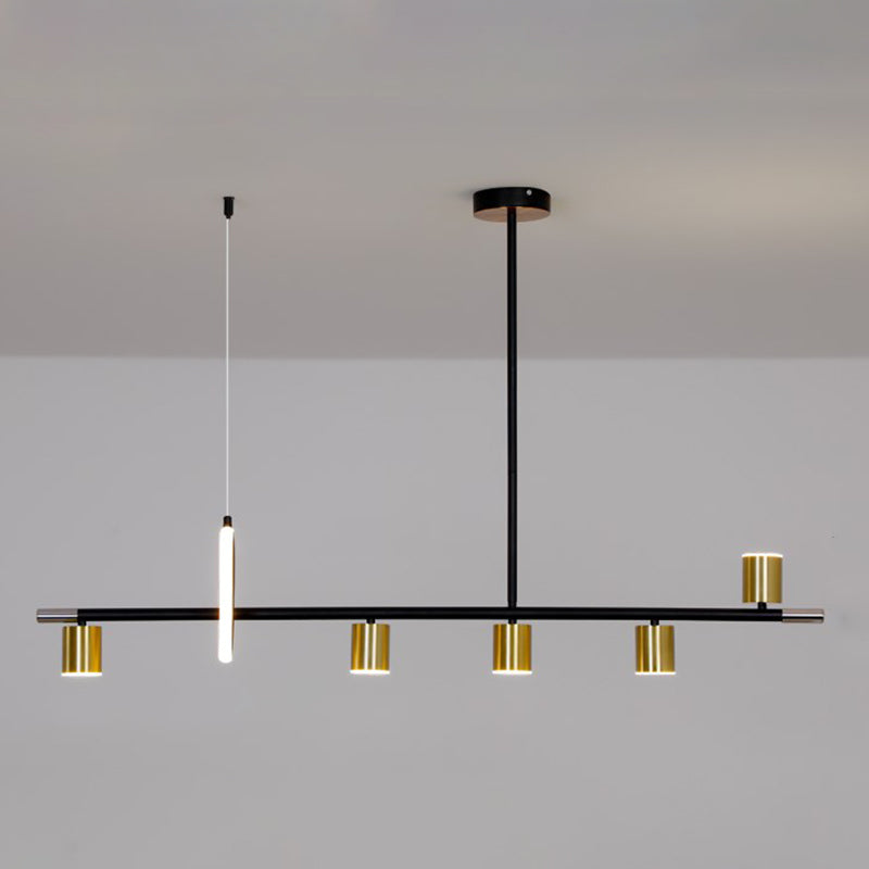 Cylinder Island Lighting Contemporary Metal Island Lighting Fixture for Kitchen