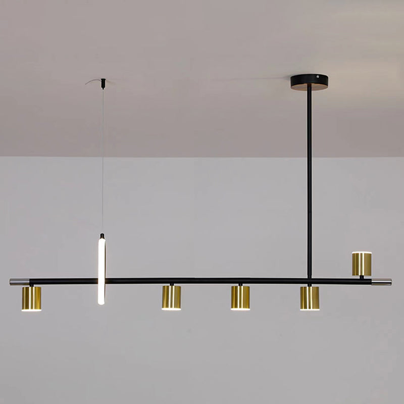 Cylinder Island Lighting Contemporary Metal Island Lighting Fixture for Kitchen