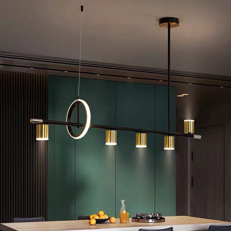 Cylinder Island Lighting Contemporary Metal Island Lighting Fixture for Kitchen