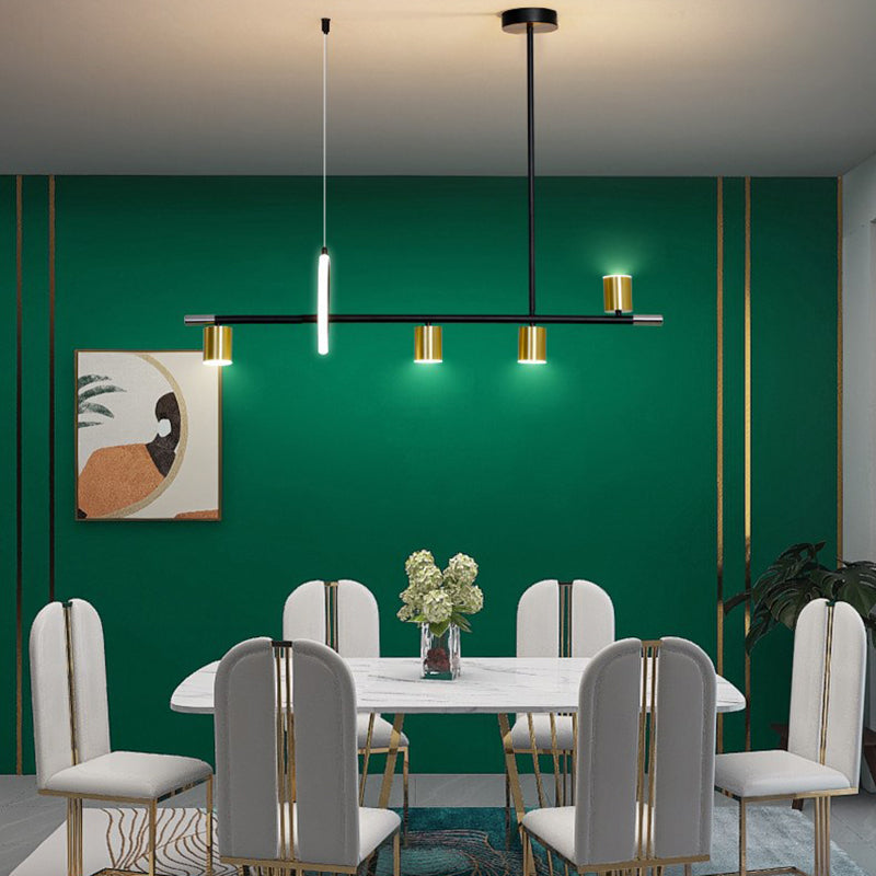 Cylinder Island Lighting Contemporary Metal Island Lighting Fixture for Kitchen