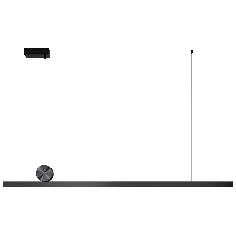 1 Light Linear Island Lights Contemporary Metal Island Pendant Fixture in Black