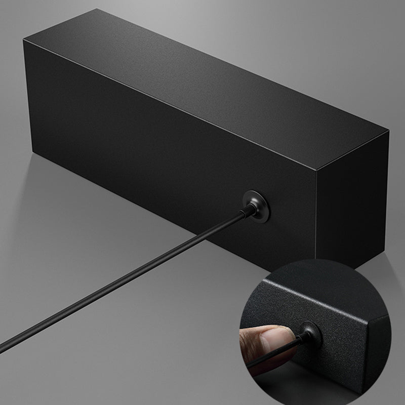 1 Light Linear Island Lights Contemporary Metal Island Pendant Fixture in Black