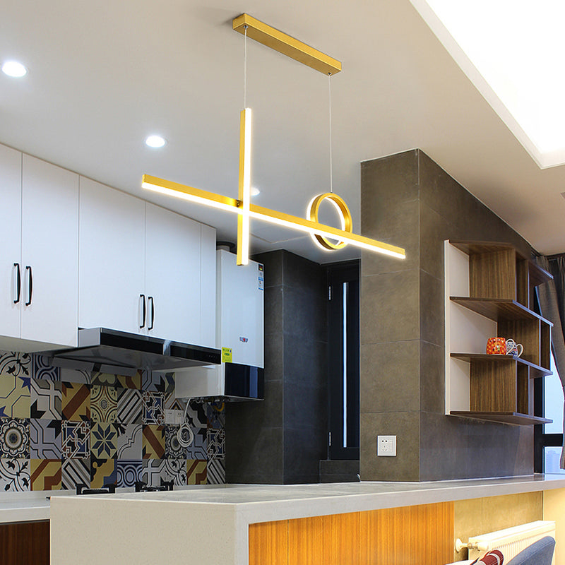 3 Light Linear Island Lights Contemporary Metal Island Lighting Fixture