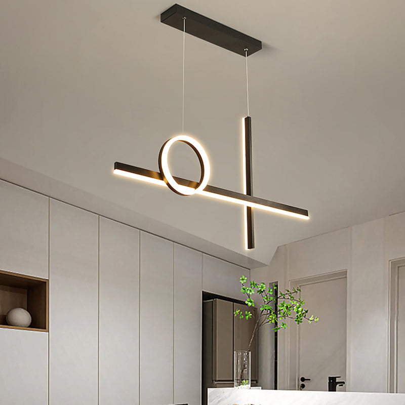 3 Light Linear Island Lights Contemporary Metal Island Lighting Fixture