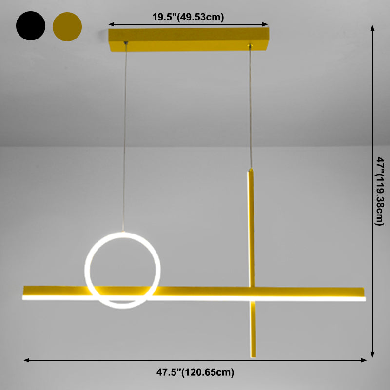 3 Light Linear Island Lights Contemporary Metal Island Lighting Fixture