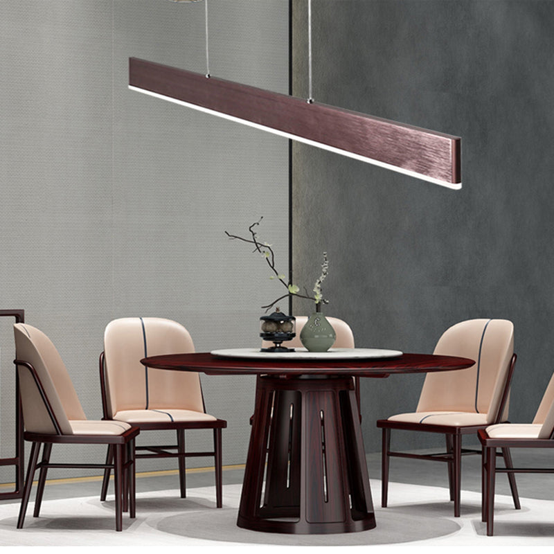 1 Light Rectangle Island Lights Contemporary Metal Island Lighting in Black