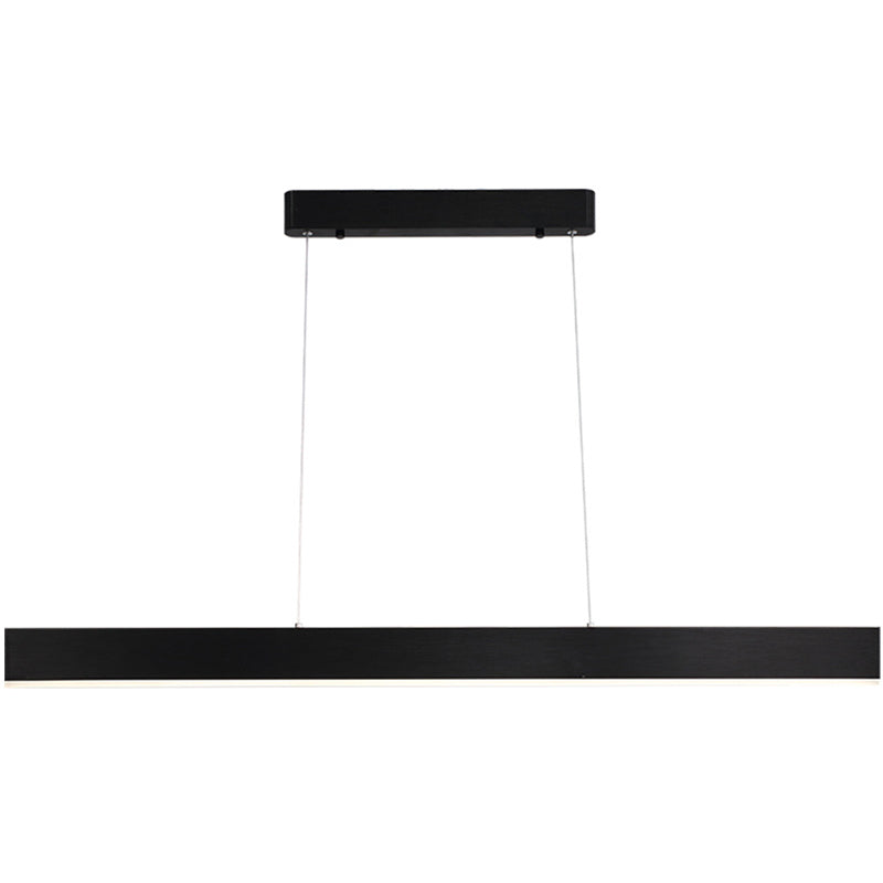 1 Light Rectangle Island Lights Contemporary Metal Island Lighting in Black