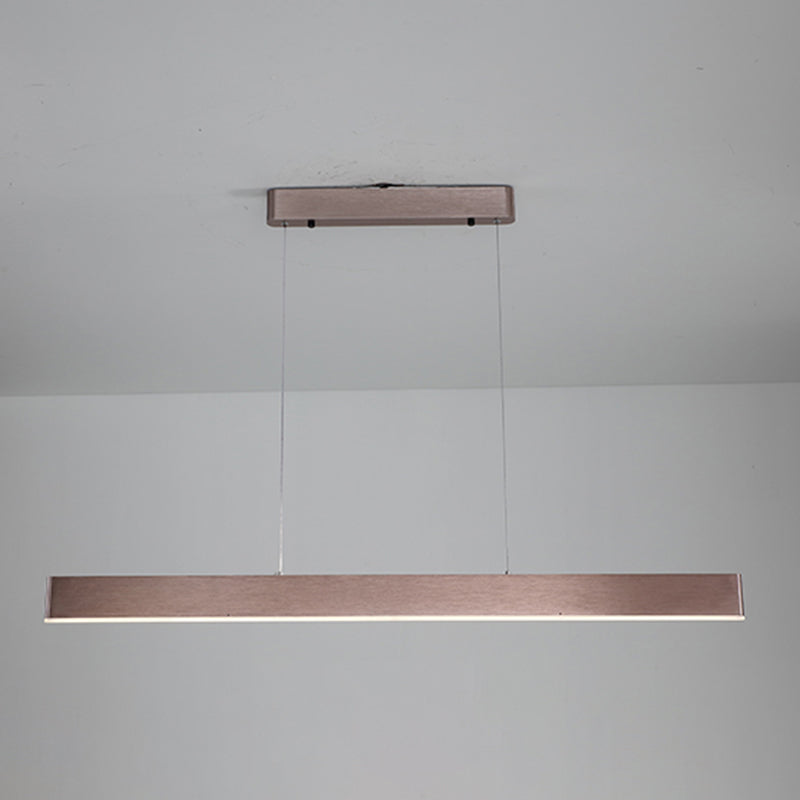 1 Light Rectangle Island Lights Contemporary Metal Island Lighting in Black