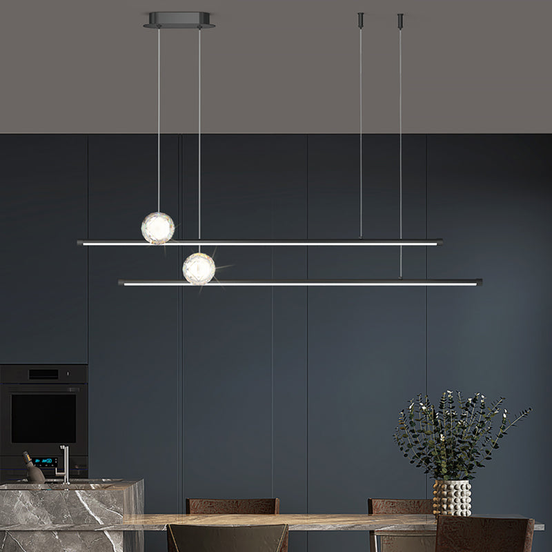 Linear Island Lights Contemporary Metal Island Lighting Fixture for Kitchen