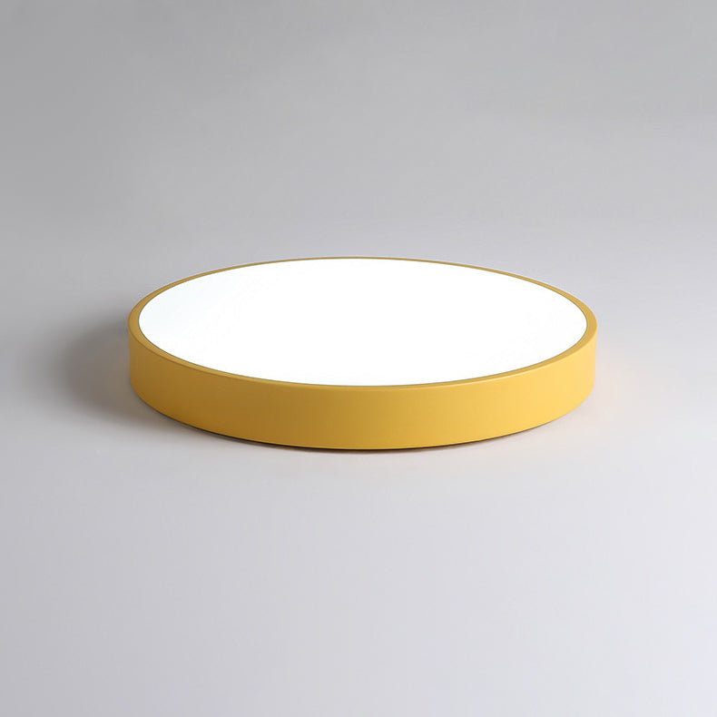 Round Shape Ceiling Lamp Modern Macaroon Iron 1 Light Flush Mount for Bedroom Balcony