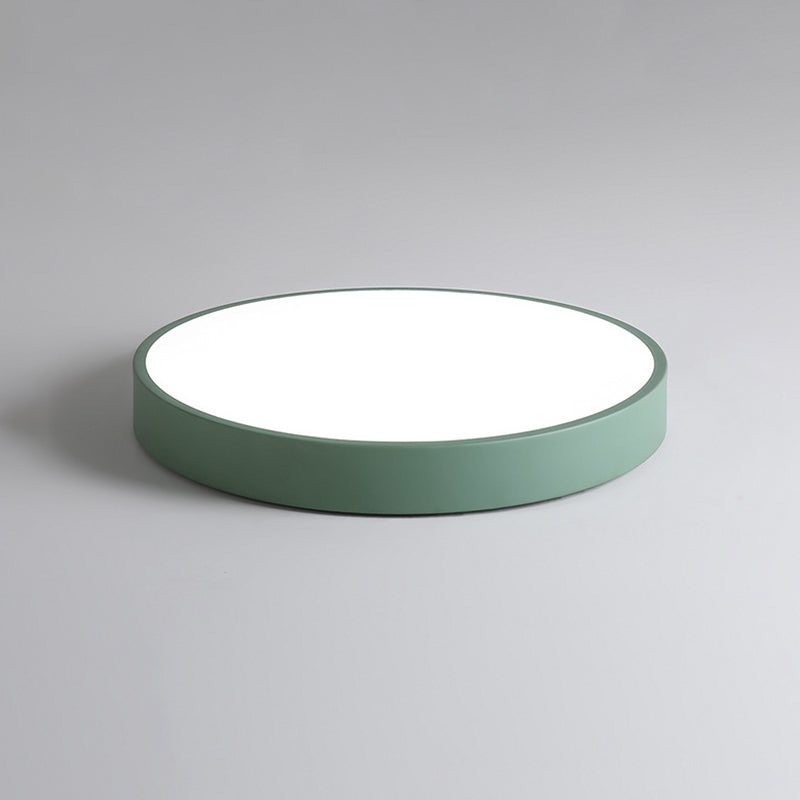 Round Shape Ceiling Lamp Modern Macaroon Iron 1 Light Flush Mount for Bedroom Balcony