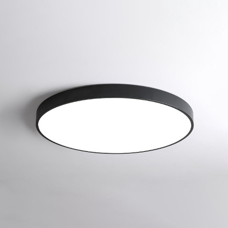 Round Shape Ceiling Lamp Modern Macaroon Iron 1 Light Flush Mount for Bedroom Balcony
